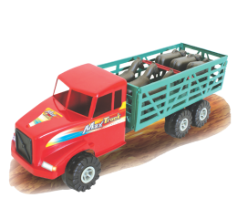 CAMINH&Atilde;O C/2 BOI + 2 CAVALO PLASTIFICADO 42CM 090